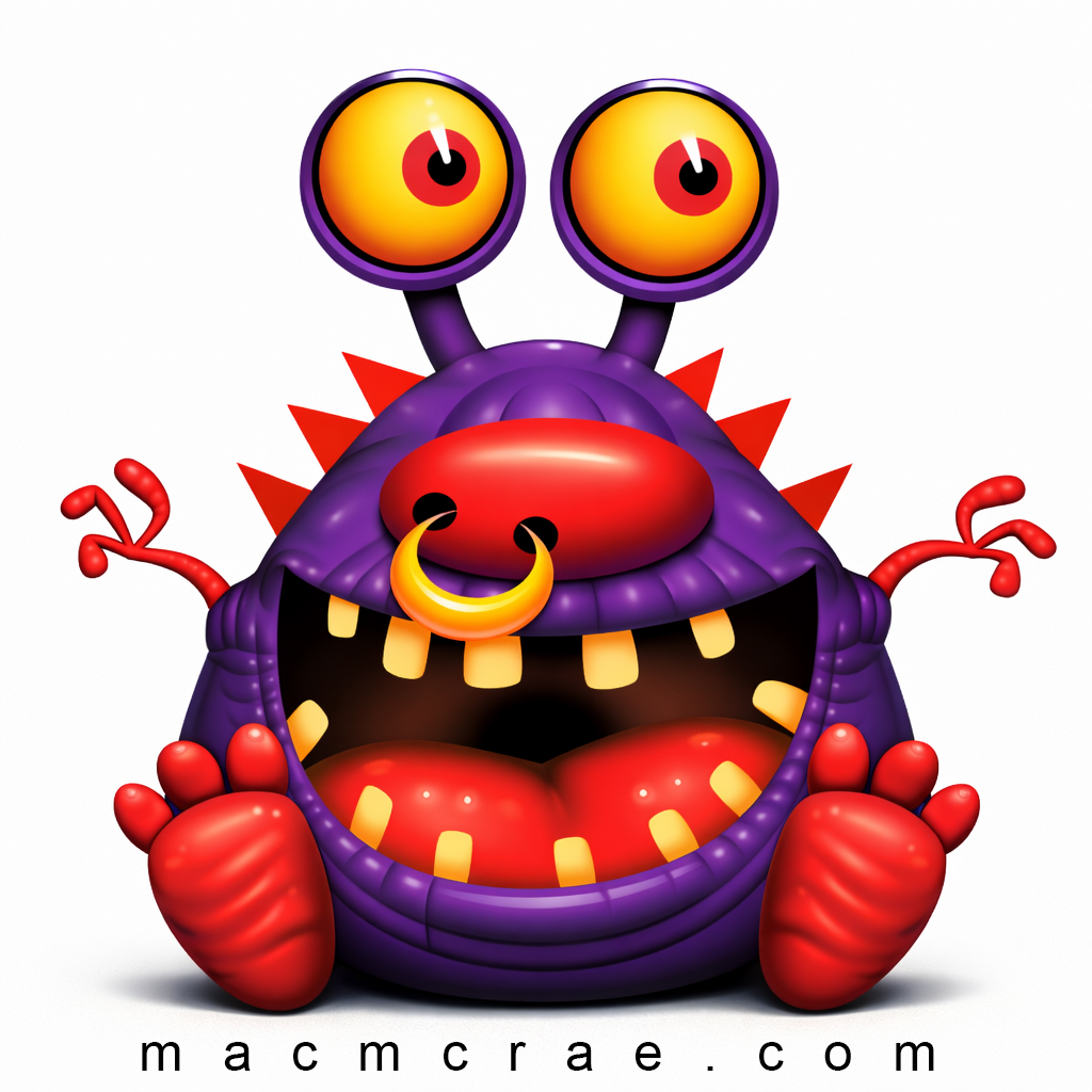 Purple Monster Sitting