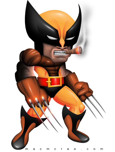 Wolverine with a big head